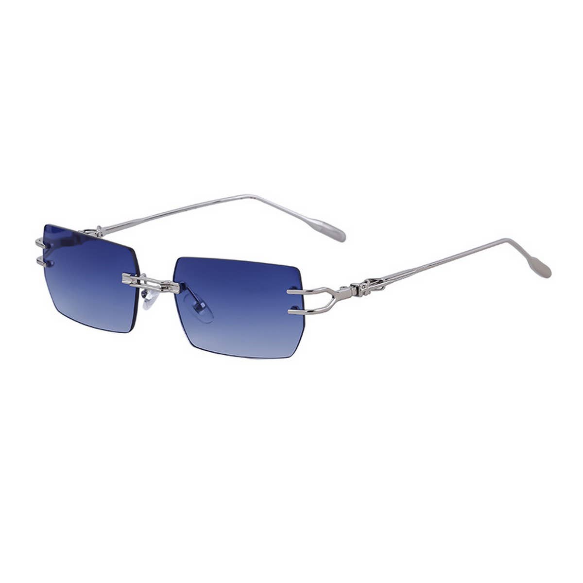 RIMLESS CUT SQUARE FRAME SUNGLASSES