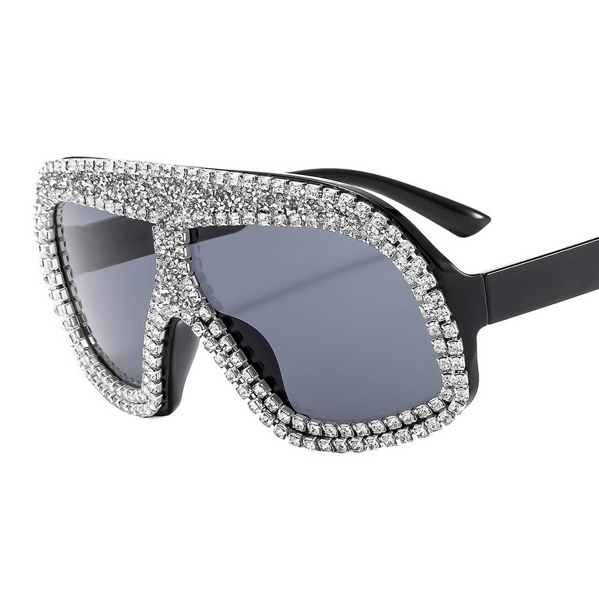 FASHIONABLE LARGE FRAME DIAMOND SUNGLASSES
