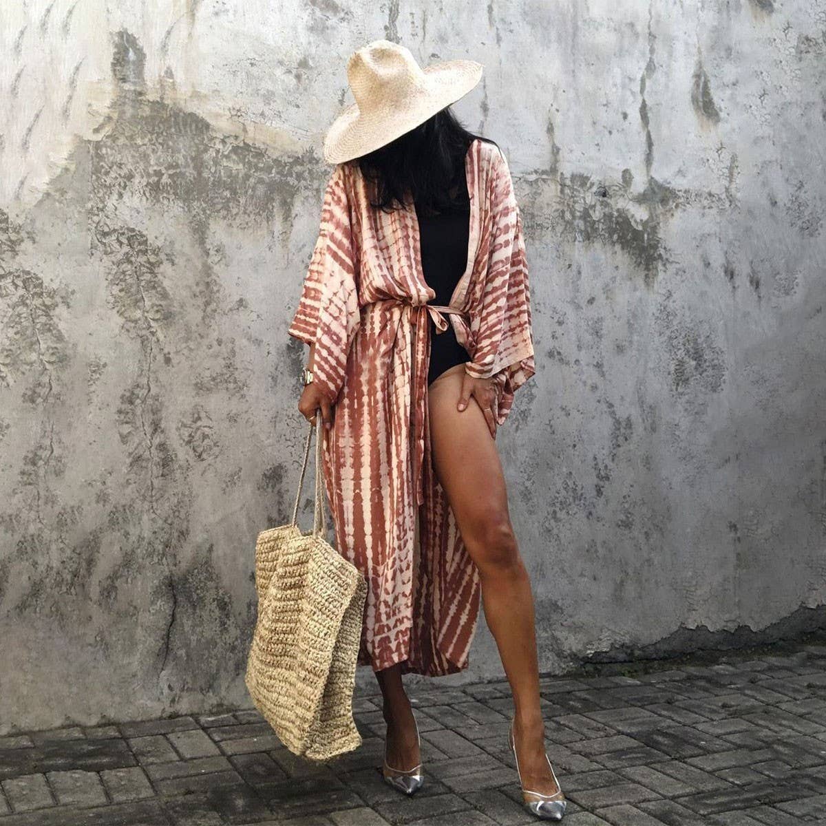 Tie-Dye Beach Cover-Up Cardigan Bikini Sunscreen