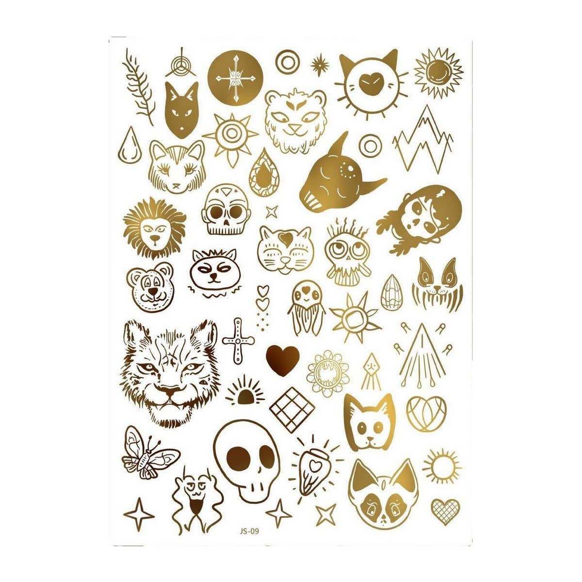 Metallic Boho Moon Tattoos ? Gold Foil Stickers