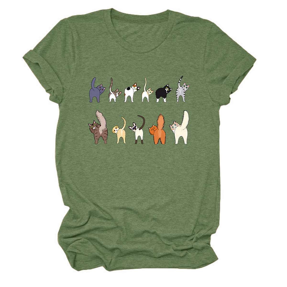 Cute Cat Graphic Tee ? 11 Cats Turn Around
