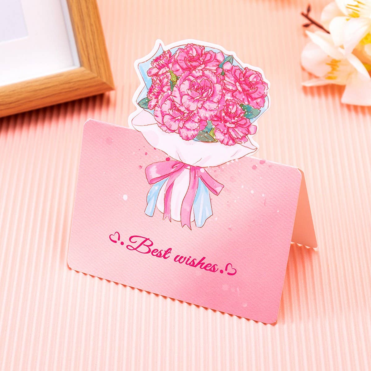 THREE-DIMENSIONAL BOUQUET FLOWER GREETING CARD