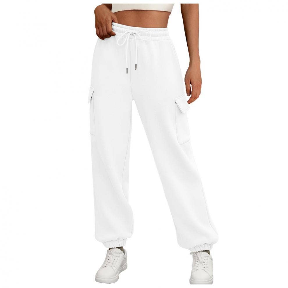 Solid-color straight-leg wide-leg sweatpants