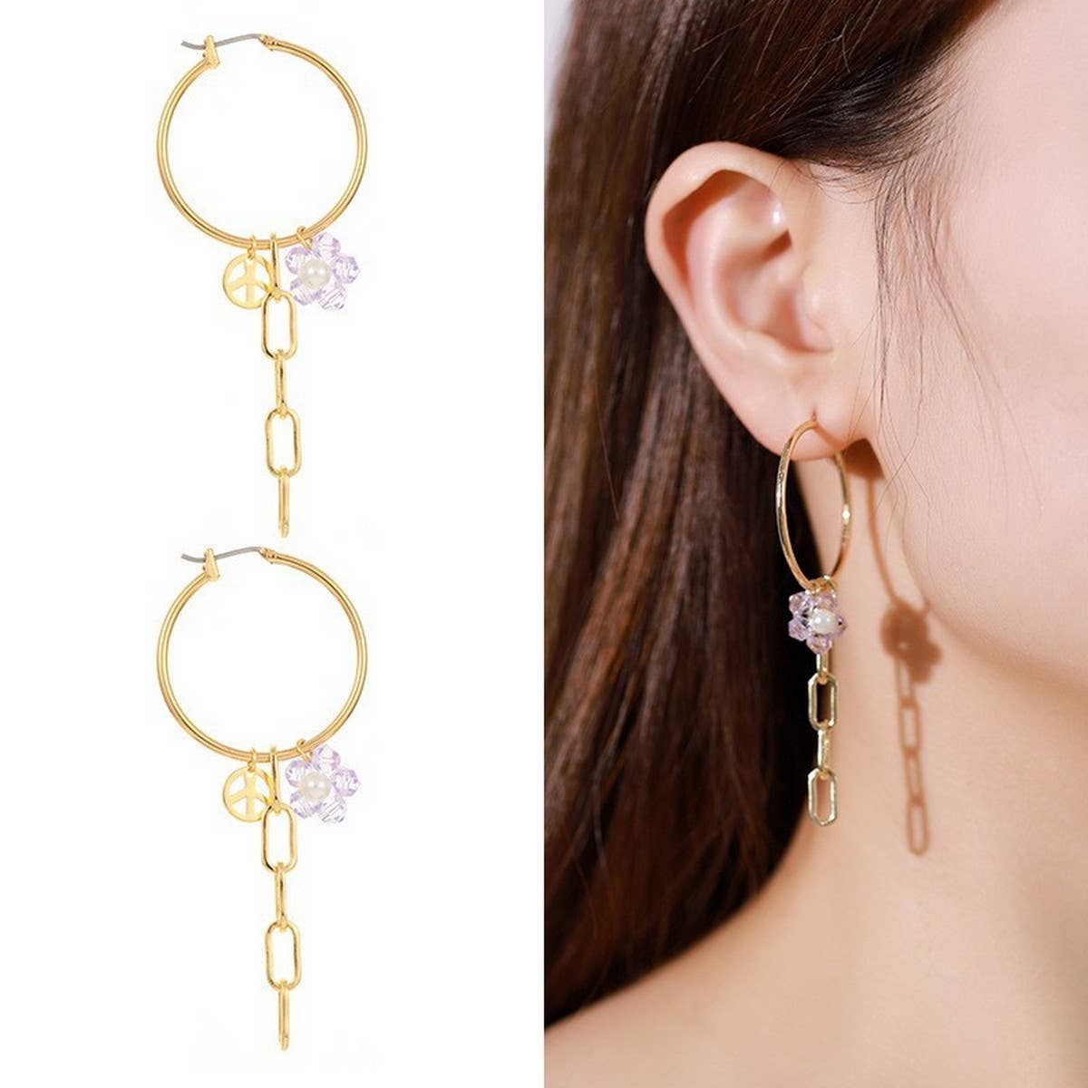 LAVENDER SERIES METAL SMALL PENDANT NECKLACE SET_CWAJE2938