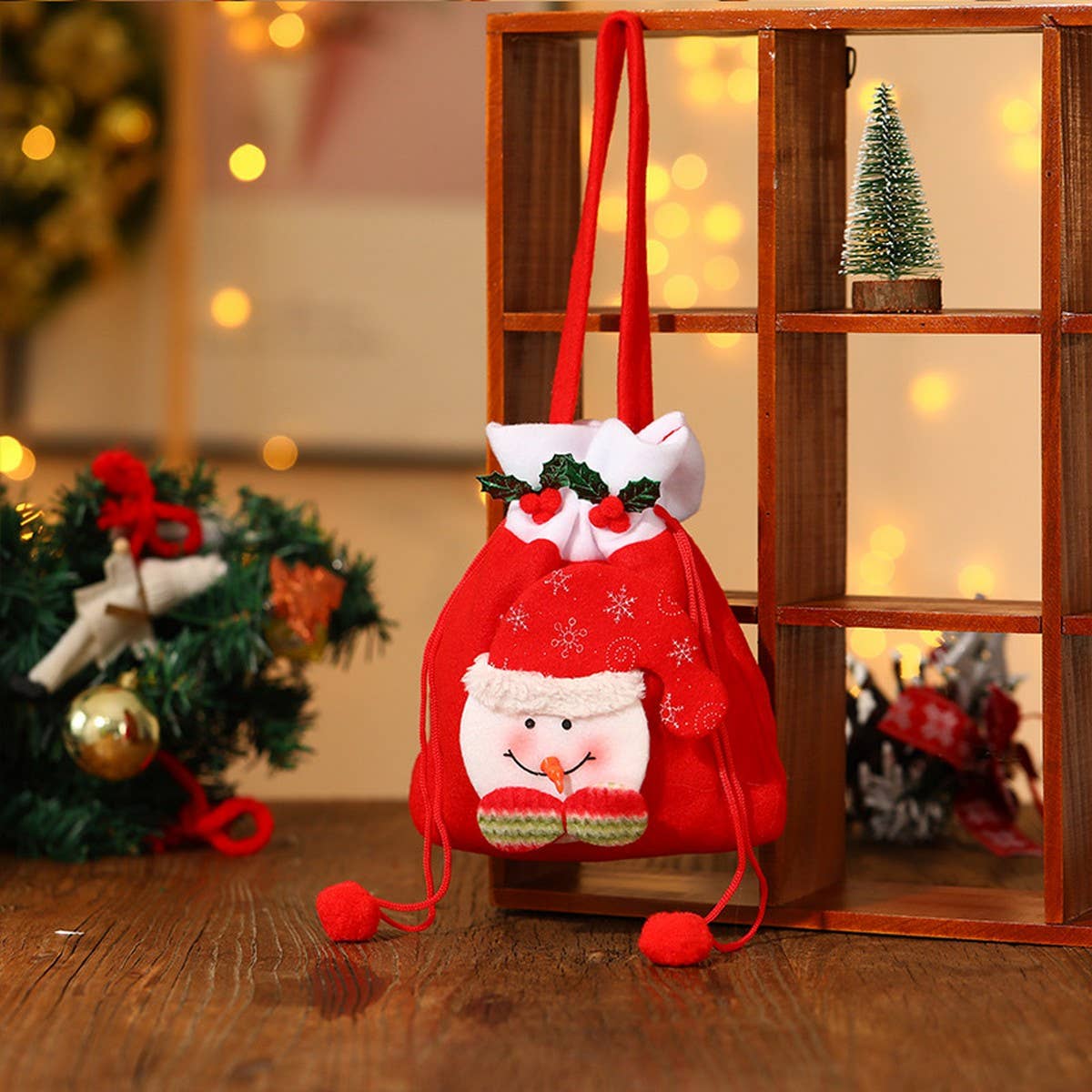 CHRISTMAS BRUSHED CLOTH CANDY TOTE BAG GIFT BAG