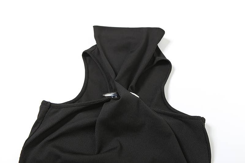 Solid-color crop top with a slim neckline