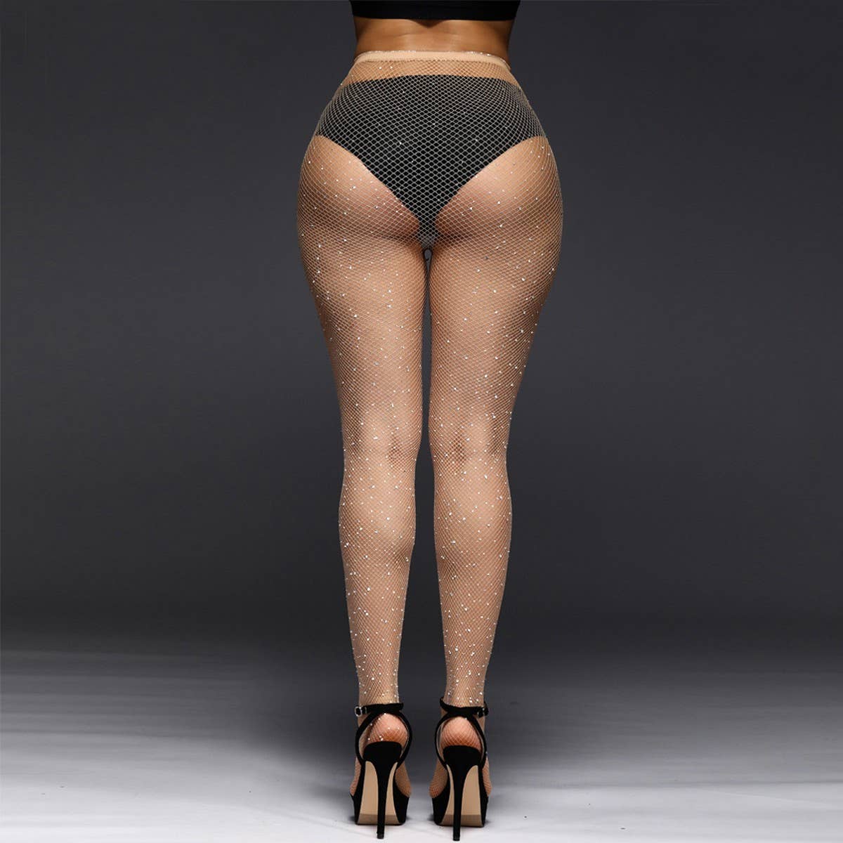 WOMEN SPARKLE RHINESTONE FISHNETS STOCKINGS