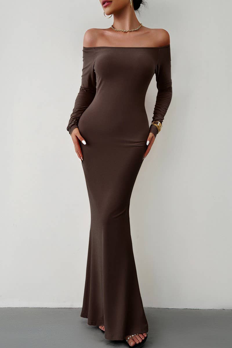CWDMD1103_Off Shoulder Bodycon Maxi Evening Dress