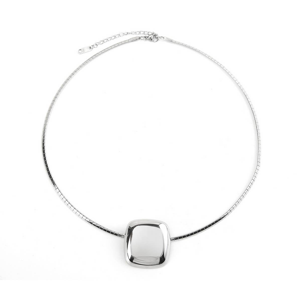 Minimalist 18K Steel Square Necklace,Fade-Resistant