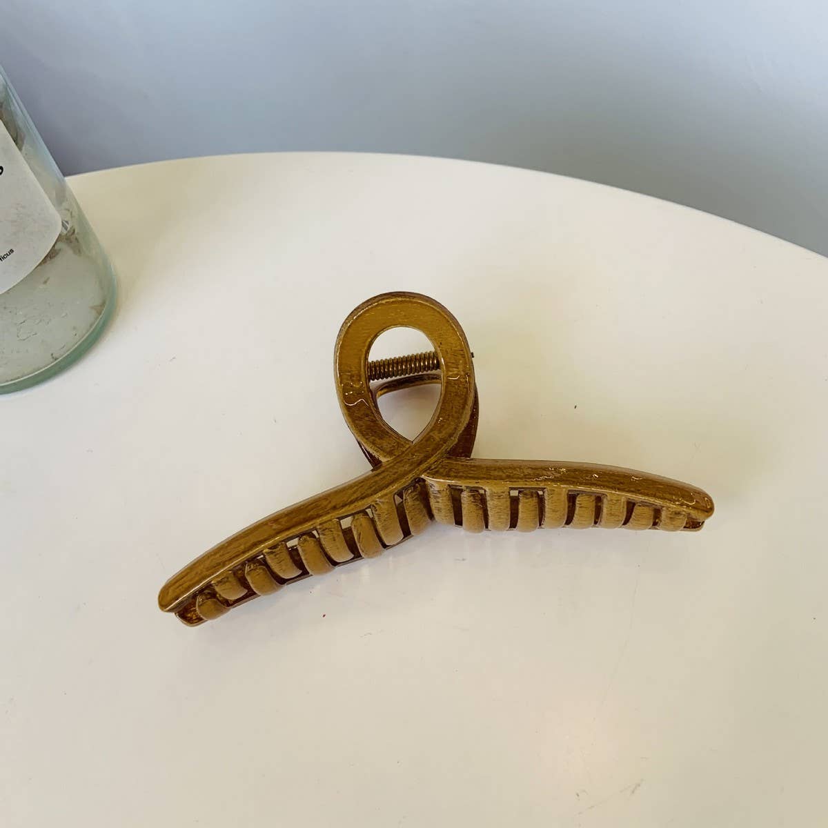 CWAHA5107_VINTAGE OIL PAINTING WOOD GRAIN HAIR CLAW CLIP