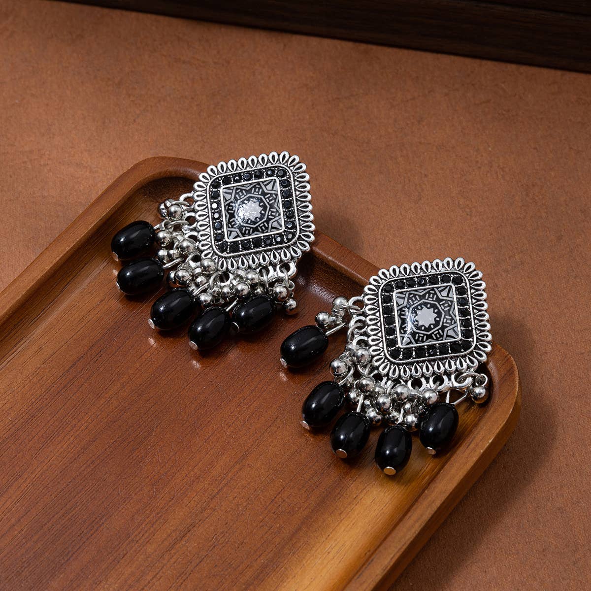 VINTAGE BELL TASSEL PENDANT EARRINGS