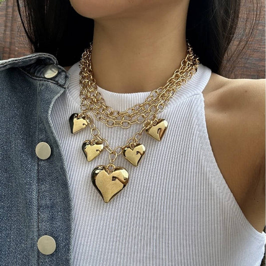 METAL STYLE PERSONALIZED HEART PENDANT NECKLACE