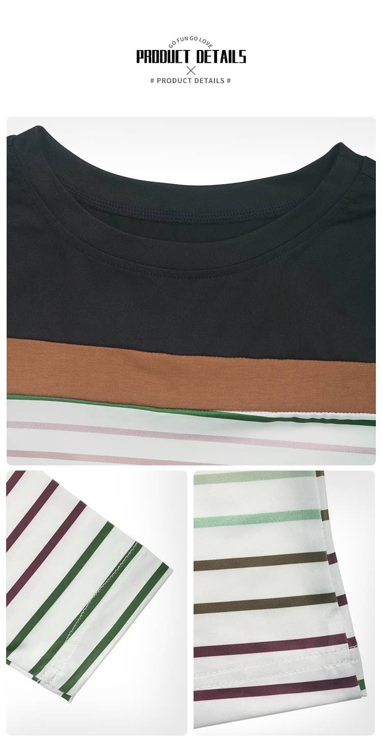 Long sleeve striped casual T-shirt