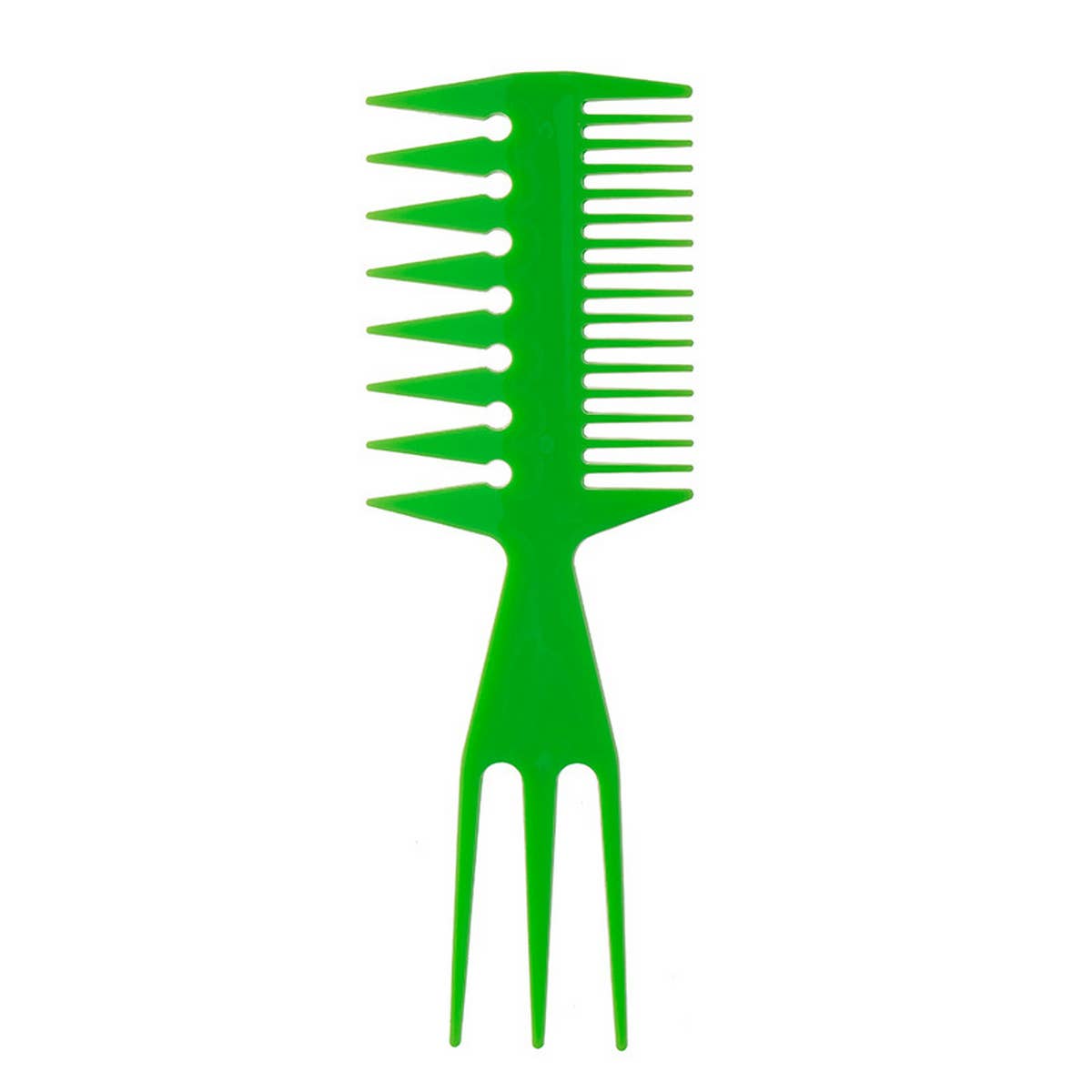 THREE-PRONGED LARGE-TOOTH WIDE-TOOTH TEXTURED COMB