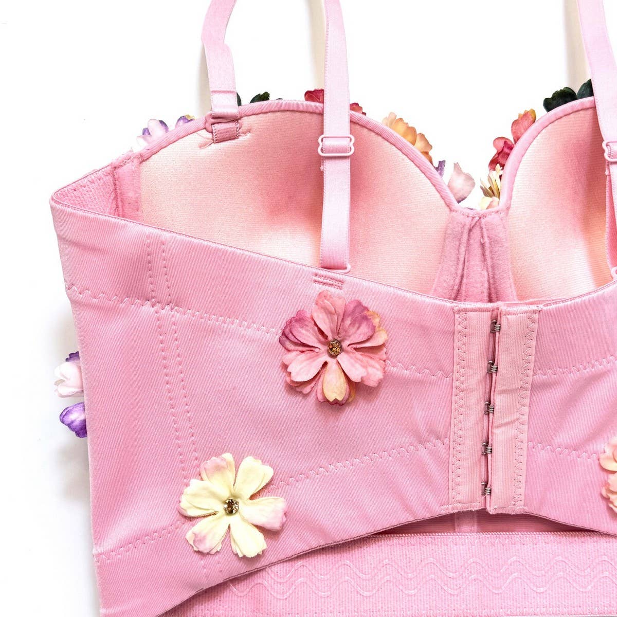 HIGH-END SWEET FLOWER HERRINGBONE BRA