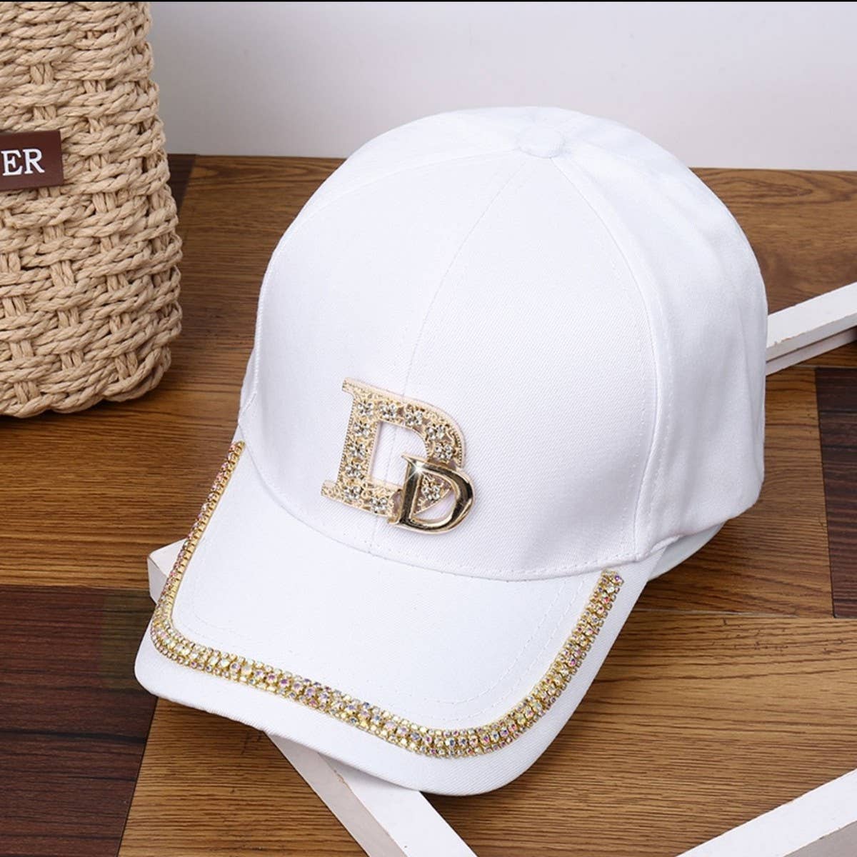 Summer Rhinestone Letter Baseball Cap_CWAH1002