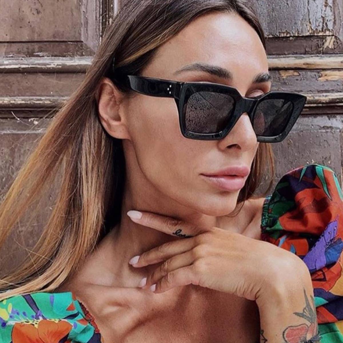 TRENDY STREET STYLE SQUARE SUNGLASSES