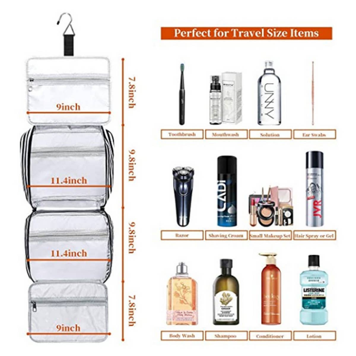 STRIPED WATERPROOF TOILETRY BAG COSMETIC BAG_CWAB2355