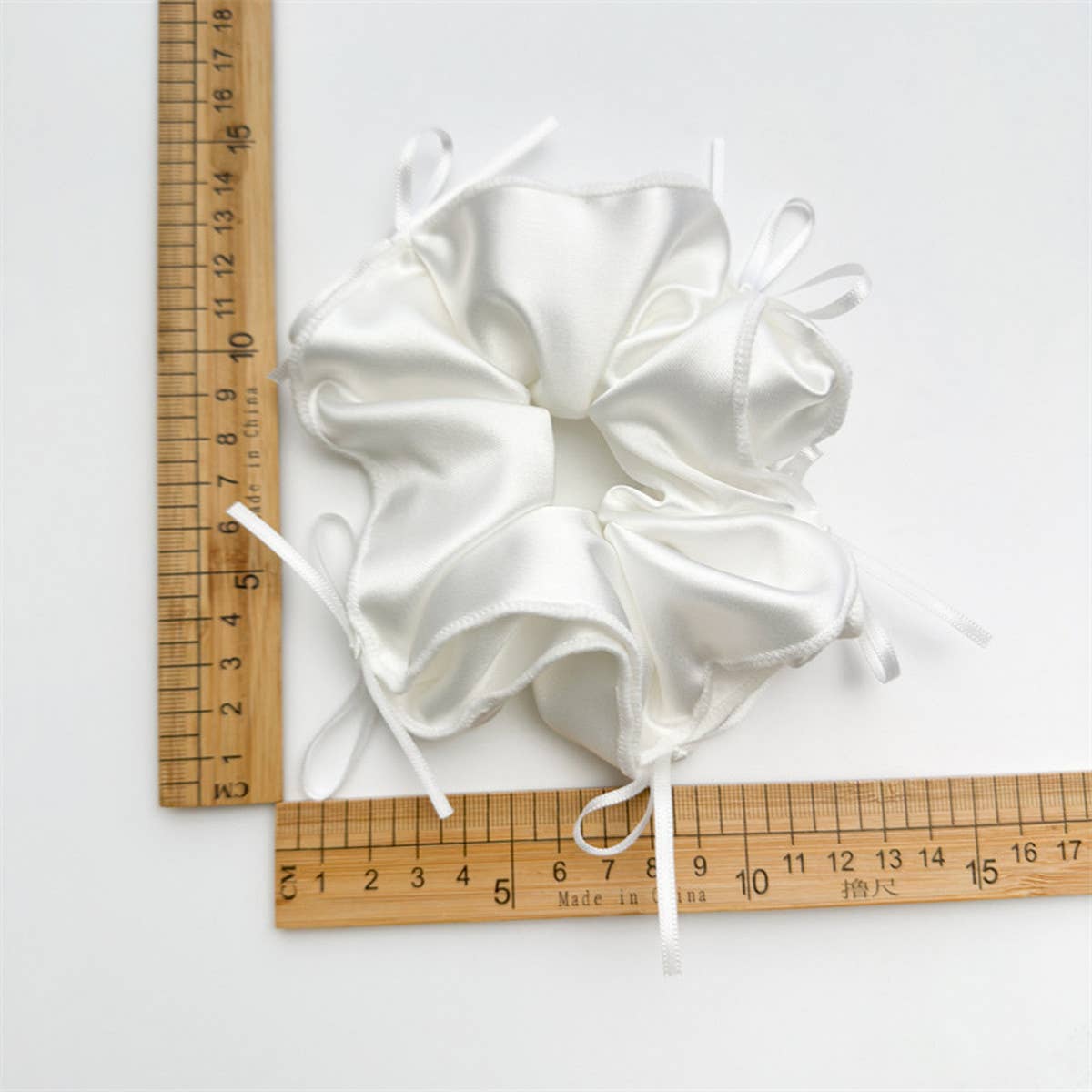 BALL HEAD RUBBER BAND RIBBON BOW HAIR TIE_CWAHA1353