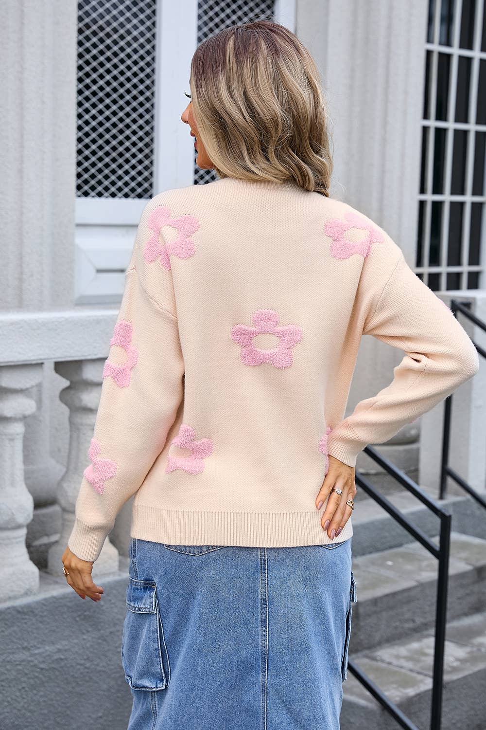 WOMEN'S FLORAL PERSONALITY PLUS-SIZE SWEATER