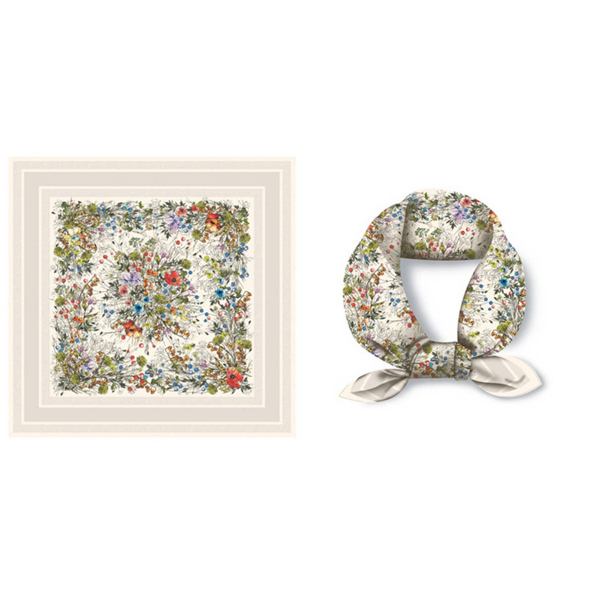 Boho Tree Print Silk Scarf - Luxurious Neck Wrap_CWASC0644