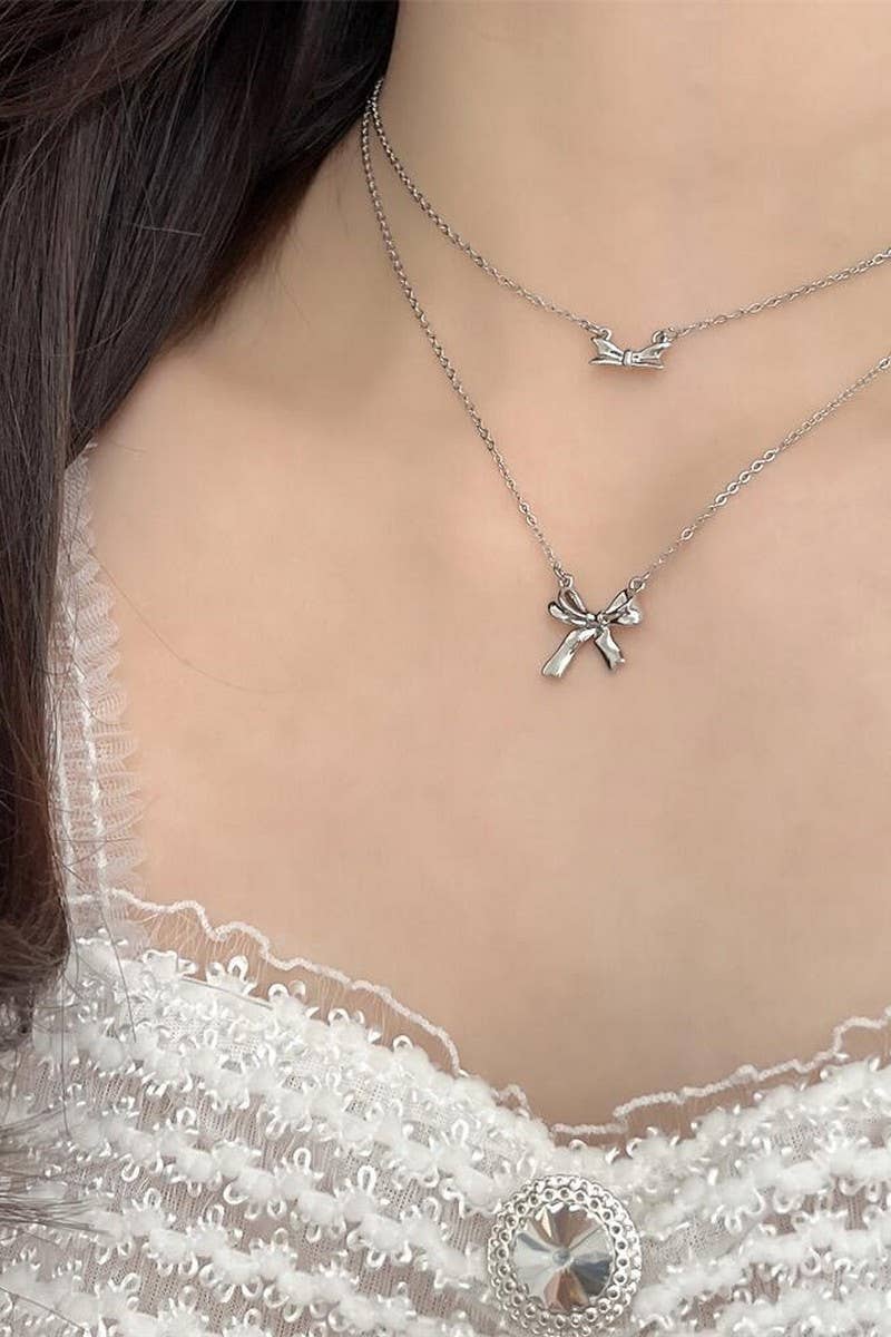 CWAJE1178_MINI BOW RIBBON NECKLACE