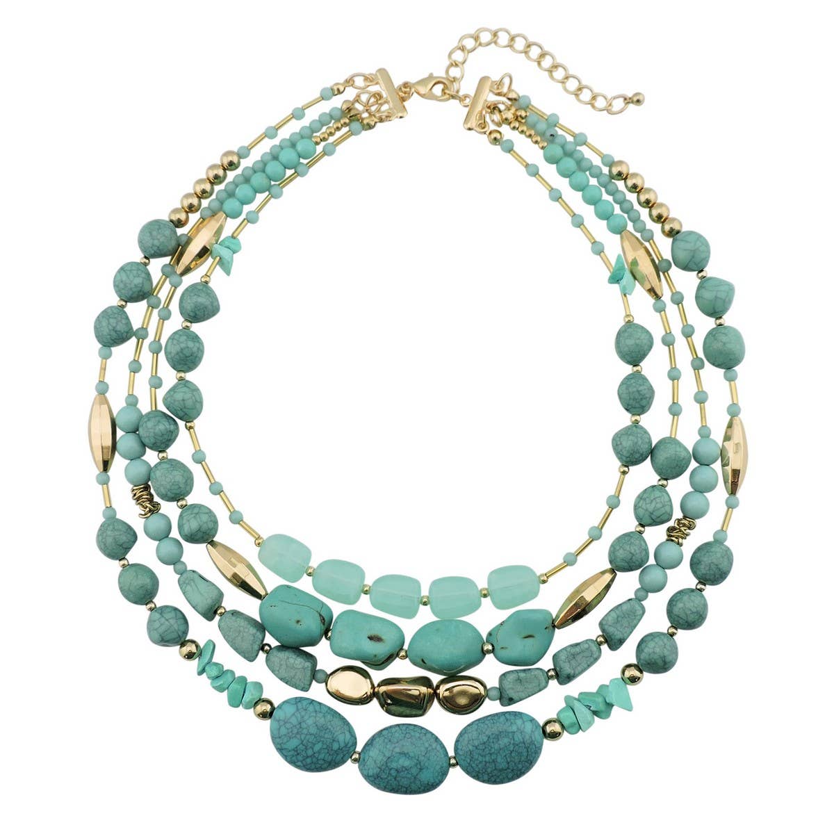 MULTI-LAYERED BEADED FASHION NECKLACE