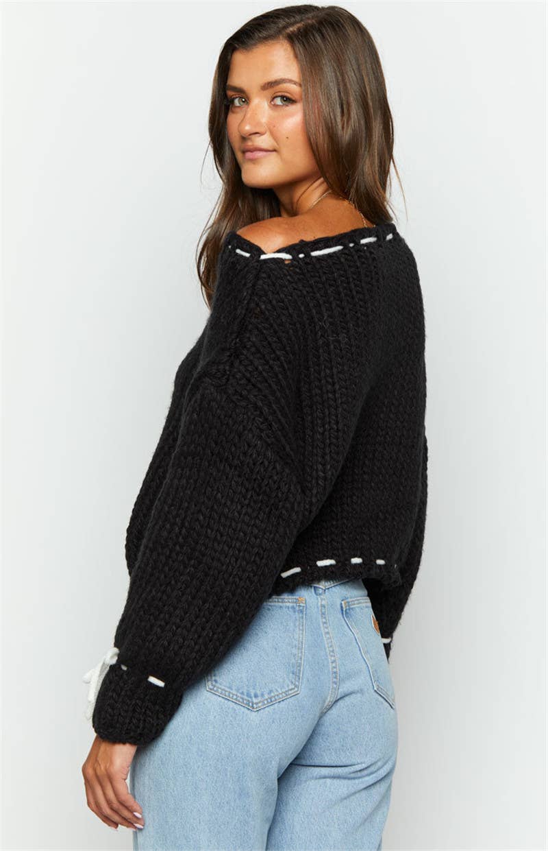 FASHION LONG-SLEEVED LOOSE PULLOVER SWEATER