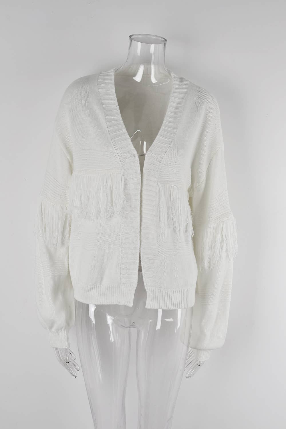 KNIT CARDIGAN FRINGE SWEATER CARDIGAN FOR WOMEN