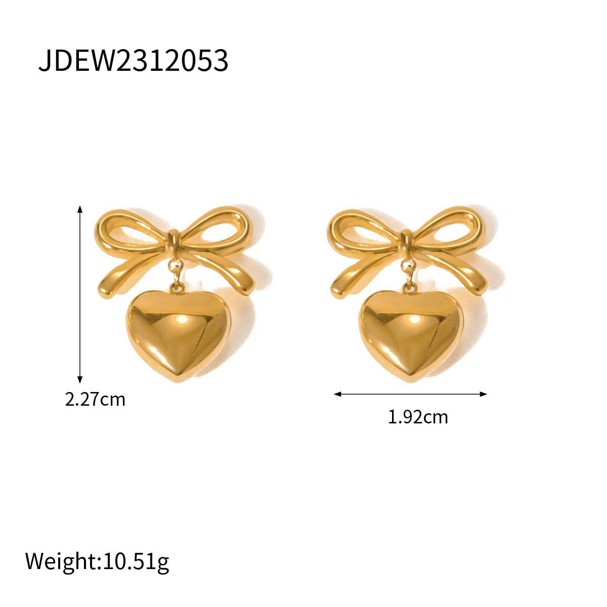 PERSONALIZED ALL-MATCH 18K GOLD BOW EARRINGS_CWASC1655
