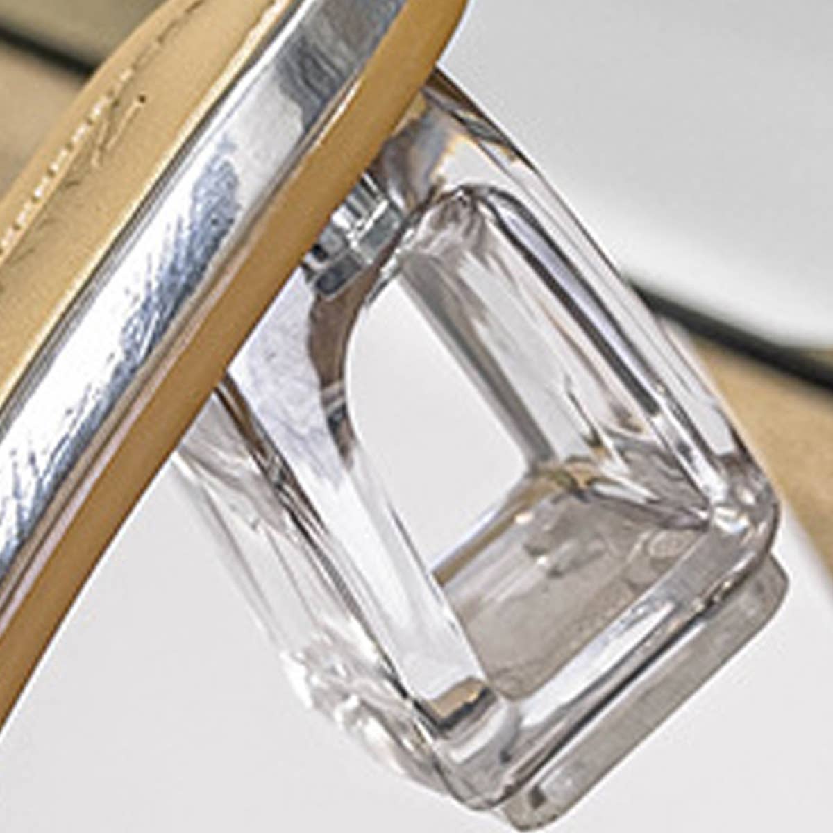 WEARING RHINESTONE STRAPPY HIGH HEELS