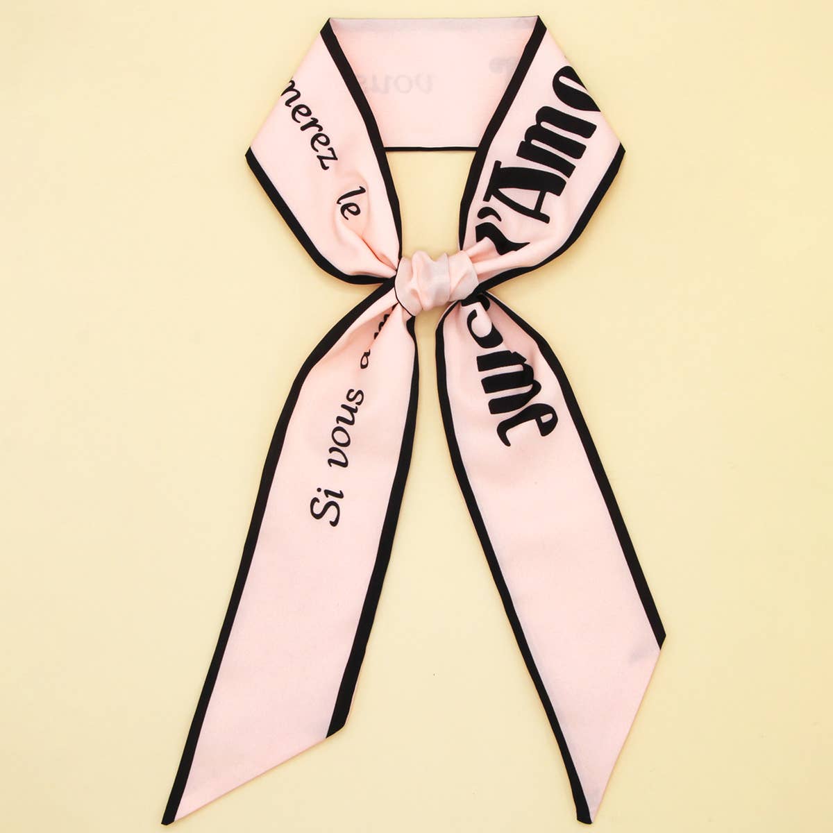 Floral Letter Skinny Twilly Scarf for Hair & Bag