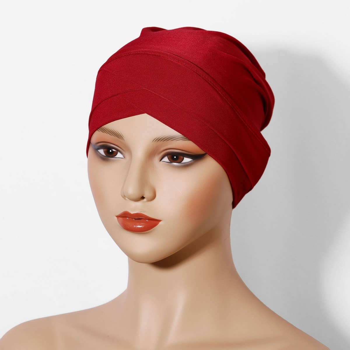 FASHION CRYSTAL LINEN TWO-LAYER CROSS HEADSCARF_CWASC2458