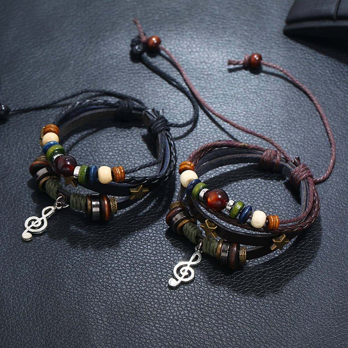 SIMPLE MULTI-LAYER BEADED LEATHER BRACELET_CWMM4454