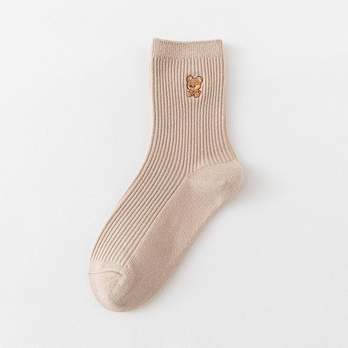 EMBROIDERED BEAR CUTE WOMEN'S SOCKS