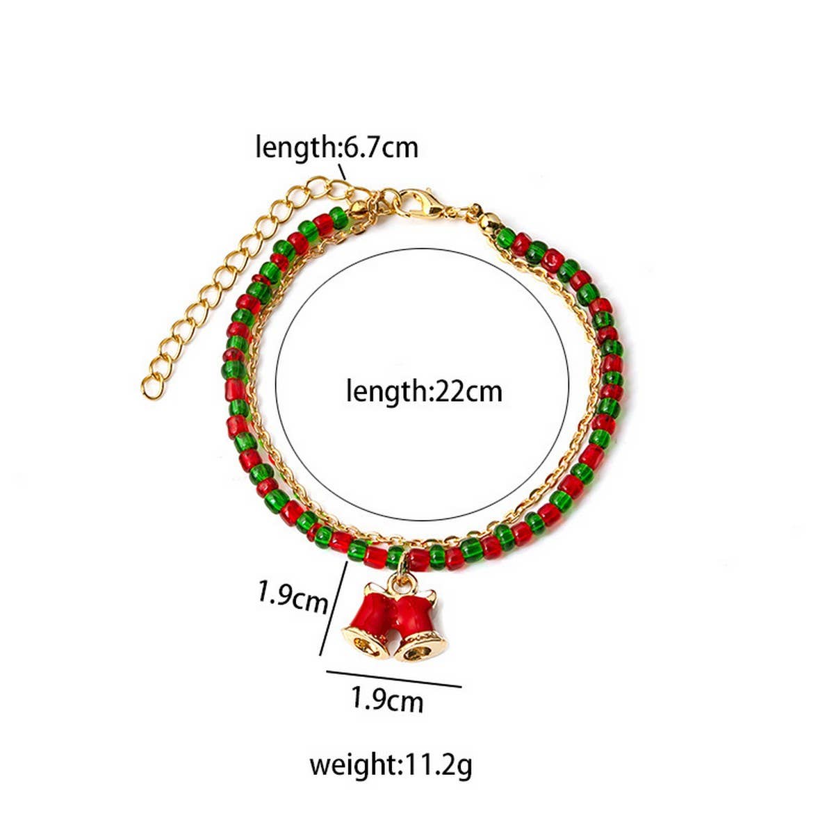 CHRISTMAS COLORBLOCK HANDMADE BEADED BRACELET