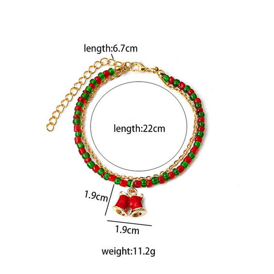 CHRISTMAS COLORBLOCK HANDMADE BEADED BRACELET