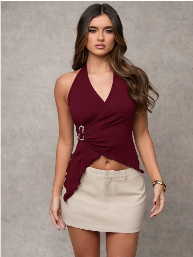 Fashion pure desire wind V-neck halter vest