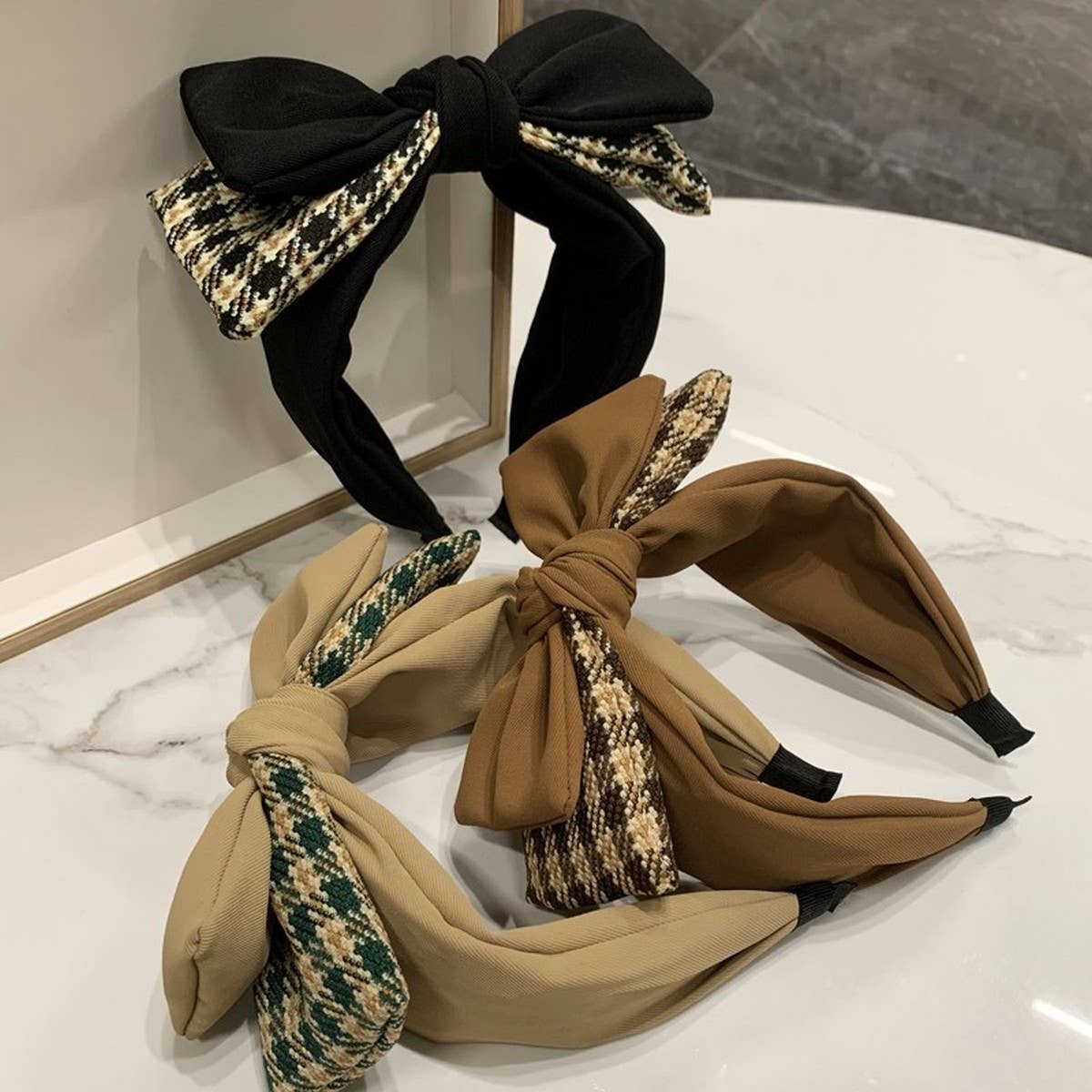 SIMPLE RETRO DOUBLE LAYER BOW HEADBAND_CWAHA2578