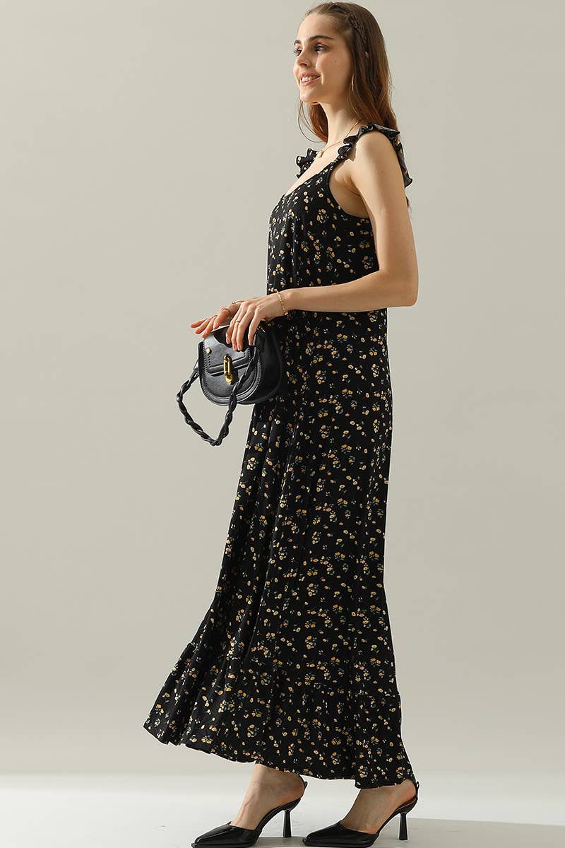 CWDMD772_RUFFLE DETAILED SLEEVELESS MAXI DRESS