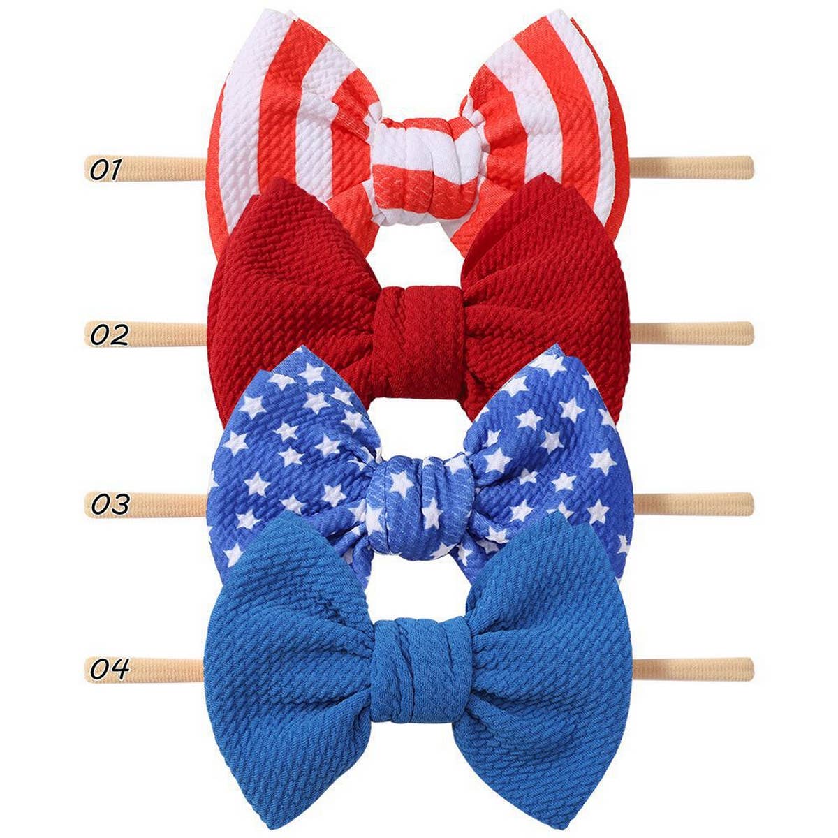 STRIPED CHILDREN'S HAIRBAND BOW HAIR ROPE_CWAHA2351