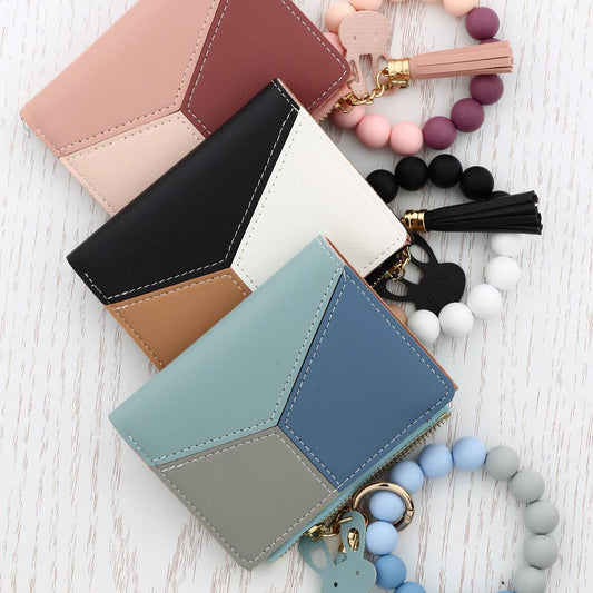 Mini Card Wallet with Beaded Bracelet Keychain_CWAB4947