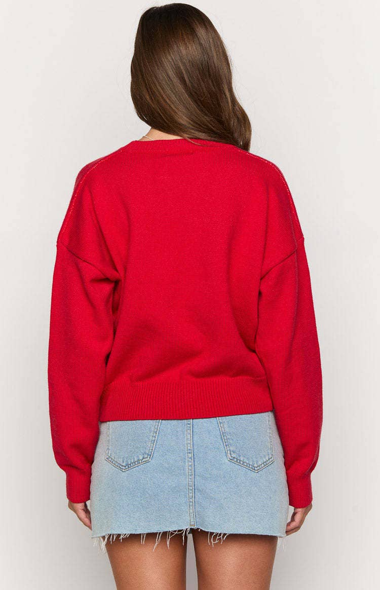 SOLID COLOR PULLOVER WITH JACQUARD BOW ROUND NECK