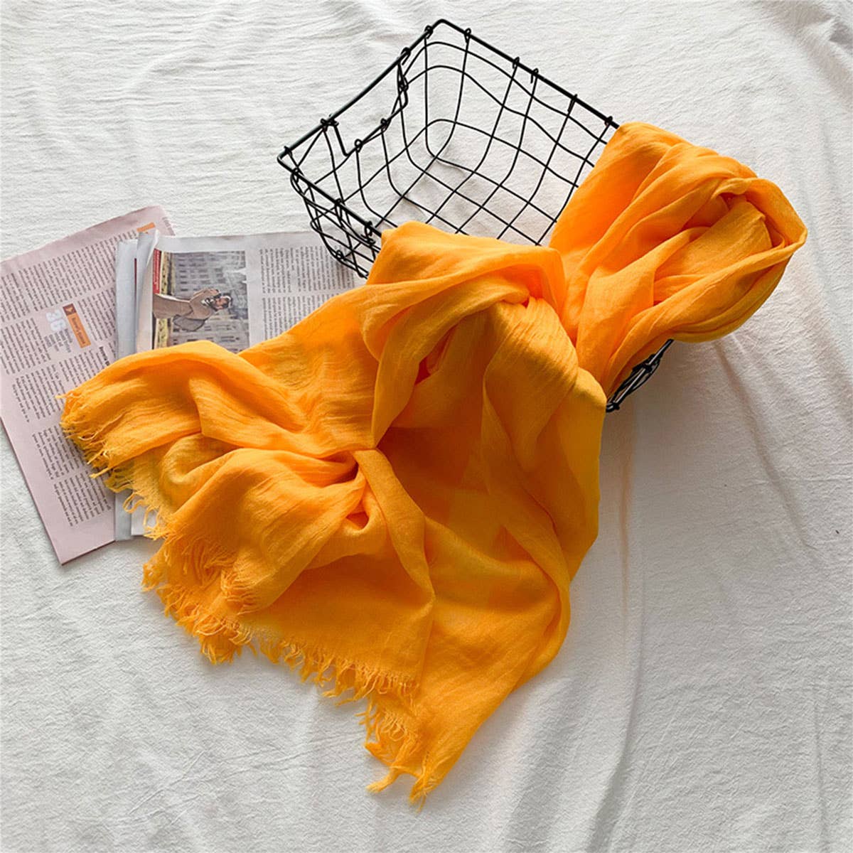 Cotton Linen Solid Color Beach Shawl Scarf