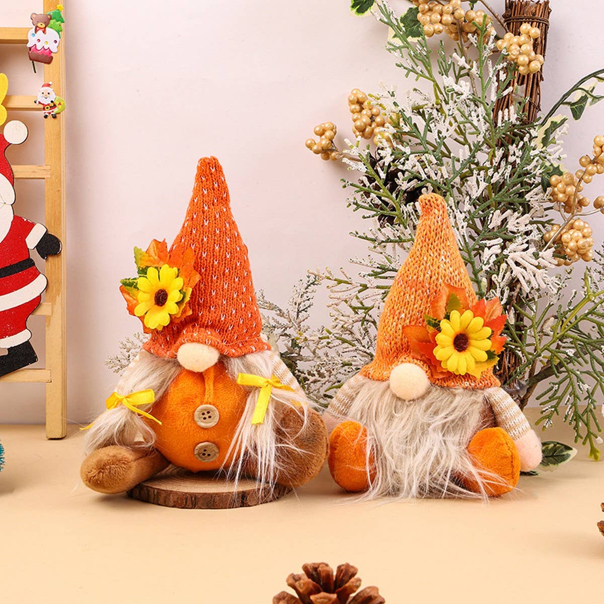 THANKSGIVING DECORATIONS DWARF FIGURINE ORNAMENTS