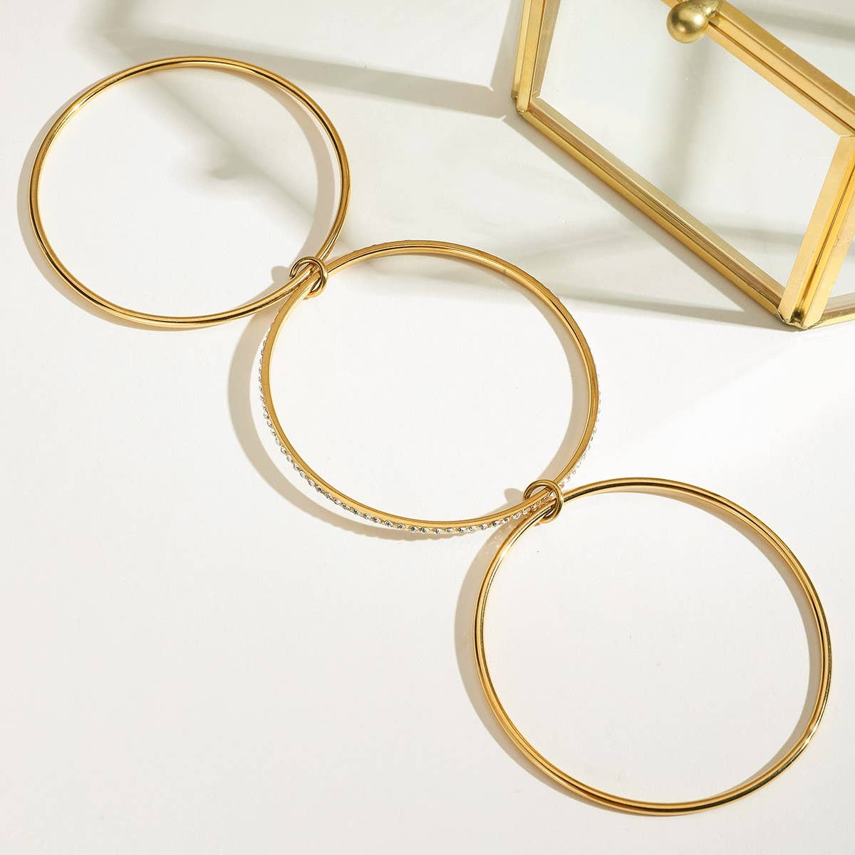 Luxury 18K Gold Multi-Layer Zircon Titanium Cuff