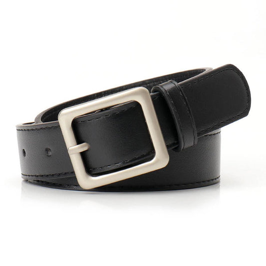 High-end retro square-buckle women's belt