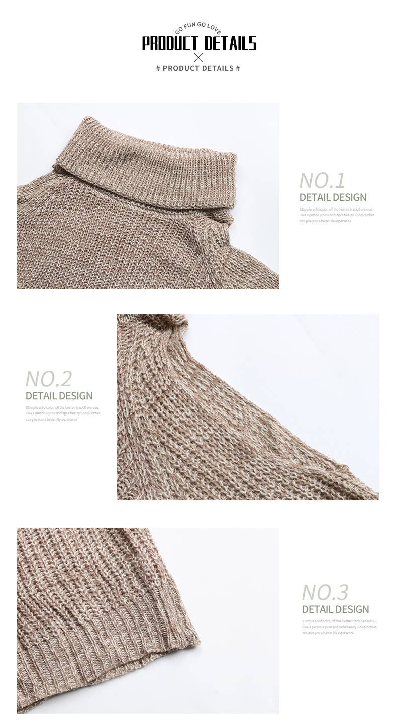 KNIT CUT-OUT OFF-THE-SHOULDER TURTLENECK DRESS