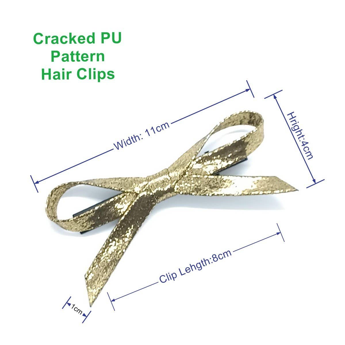 Vintage Pearl Metallic Glitter Bow Side Clip