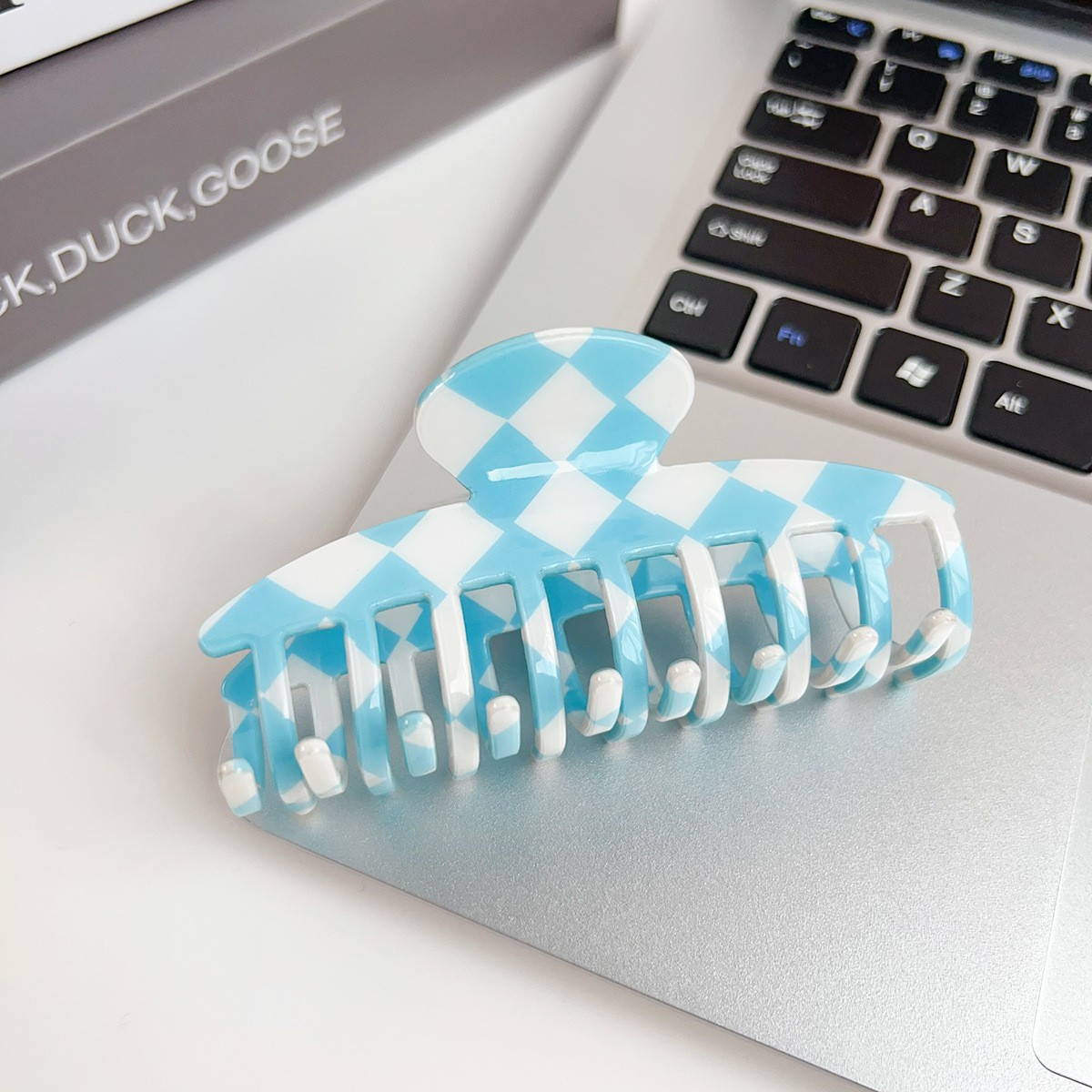 Checkerboard Hair Claw ??Candy Color Acetate Look_CWAHA0395